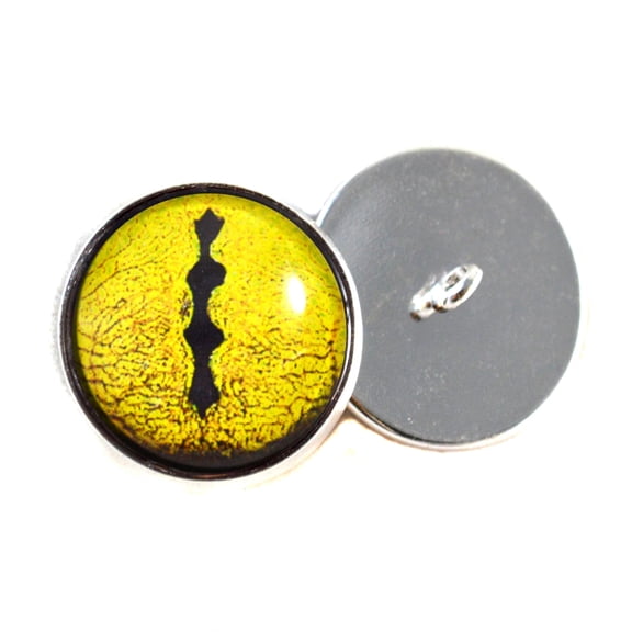 Yellow Snake Sew-On Button Glass Eyes