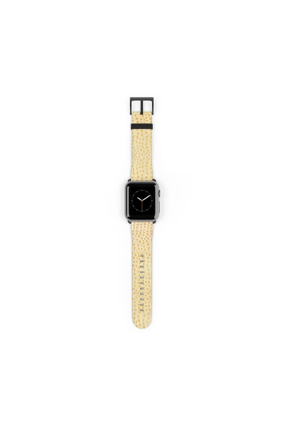 Yellow Snakeskin Print Faux Leather Band For Apple Watch Series 1-9 Devices