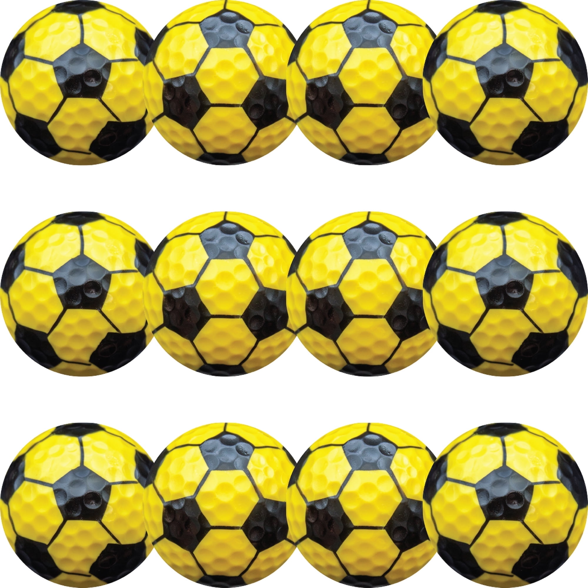 Yellow Soccer Golf Balls 12 Pack by GBM Golf