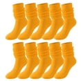 thumbnail image 1 of Yellow Socks 5 Pairs Soild Color Socks Women Thigh High Boot Socks Soft Scrunch Socks, 1 of 4