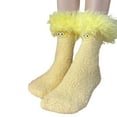 thumbnail image 1 of Yellow Socks Ladies' Big Mouthed Plush Socks Fleece Lined Thickened Warm Coral Fleece Sleeping Socks Home Socks for Women, 1 of 4