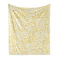 thumbnail image 1 of Yellow Soft Flannel Fleece Blanket, Hand Drawn Vintage Floral Pattern with Dandelions Asters Abstract Blossoms Nature, Cozy Plush for Indoor and Outdoor Use, 70" x 90", Yellow White, by Ambesonne, 1 of 5