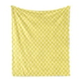 thumbnail image 1 of Yellow Soft Flannel Fleece Throw Blanket, Circles in Squares Dots Like Patterned Modern Cool Geometric Print, Cozy Plush for Indoor and Outdoor Use, 50" x 60", Yellow and White, by Ambesonne, 1 of 5