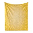 thumbnail image 1 of Yellow Soft Flannel Fleece Throw Blanket, Diagonal Swirling Ornate Victorian Damask Patterns on Retro Background Graphic Design, Cozy Plush for Indoor and Outdoor Use, 50" x 60", Yellow, by Ambesonne, 1 of 5