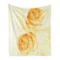 thumbnail image 1 of Yellow Soft Flannel Fleece Throw Blanket, Rose Flower in Watercolor Effect Romantic Girly Classic Style Design Print, Cozy Plush for Indoor and Outdoor Use, 60" x 80", Yellow and Beige, by Ambesonne, 1 of 5
