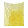 thumbnail image 1 of Yellow Soft Flannel Fleece Throw Blanket, Simple Triangle Shaded Wavy Retro Mosaic Motifs Poly Gradient Illustration Art Print, Cozy Plush for Indoor and Outdoor Use, 50" x 70", Yellow, by Ambesonne, 1 of 5