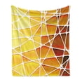 thumbnail image 1 of Yellow Soft Flannel Fleece Throw Blanket, Snake Animal Skin Like Design Geomerical Shaped Ombre Colored Image, Cozy Plush for Indoor and Outdoor Use, 60" x 80", Marigold Yellow, by Ambesonne, 1 of 5