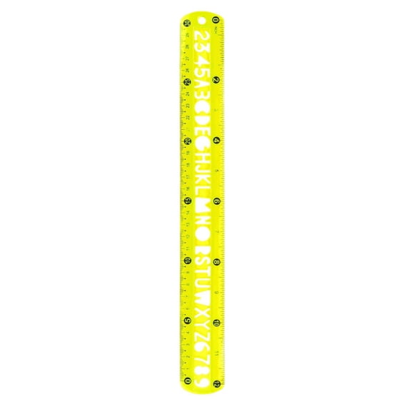 Yellow Soft Ruler 12 Inch Flexible Plastic Ruler Transparent Bendable Measuring Ruler with Inch CM Scale for Students Office