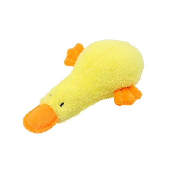 Yellow Soft Squeaky Duck Plush Toy For Puppies Cats Interactive Chew Teeth Cleaning 9 Inch