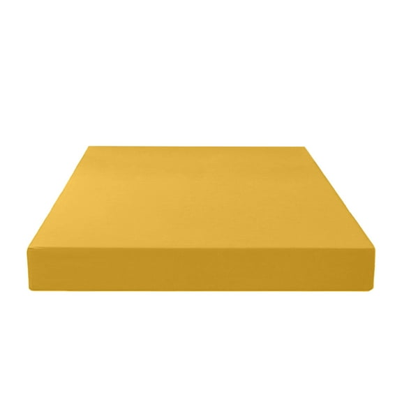 Yellow Soft Stretch Knit Fitted Sheet With All Round Elastic Non Slip Mattress Cover For Bedroom 1Pc Twin Size 55X78X12In
