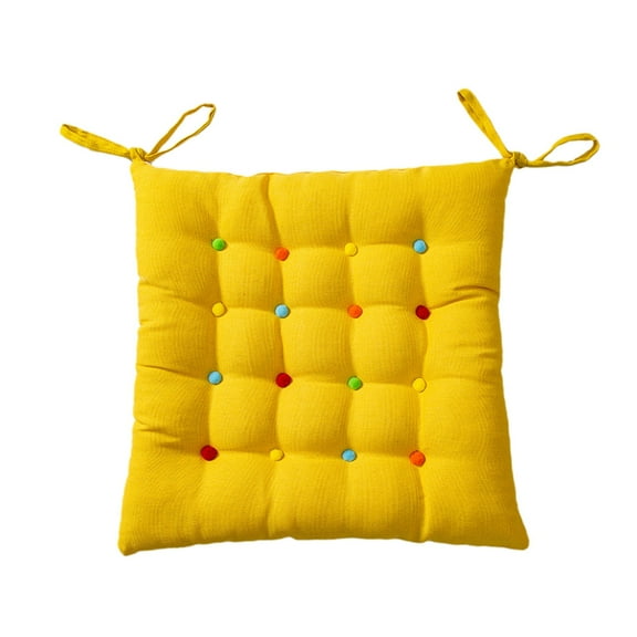 Yellow Solid Chair Cushion Super Soft Comfortable And Breathable Seat Cushion Easy To Carry Suitable For Kitchen Dining Room Living Room Bedroom Yellow 15.74X15.74 Inches