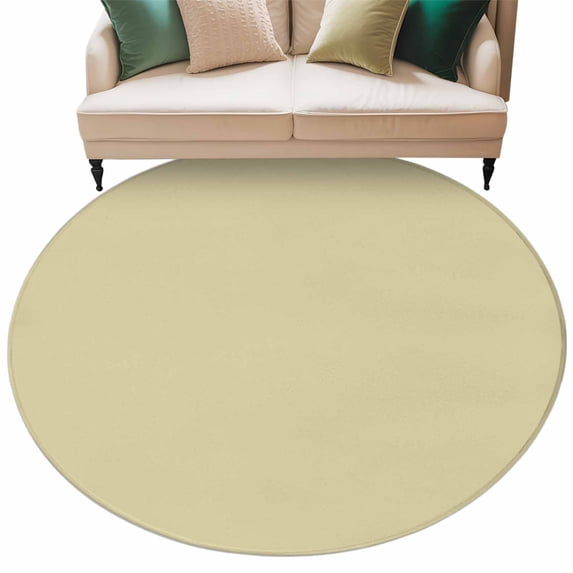 Yellow Solid Color Round Area Rugs Collection 6', Aesthetics Contemporary Luxury Non Slip Indoor Circular Throw Runner Rug Floor Mat Carpet for Living Room Dining Table Bedroom Nursery