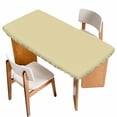 thumbnail image 1 of Yellow Solid Color Table Cloths for 3 Foot Rectangle Tables, Aesthetics Contemporary Luxury Patio Waterproof Elastic Fitted Tablecloths, Washable Rectangular Table Cover for Camping, 1 of 8