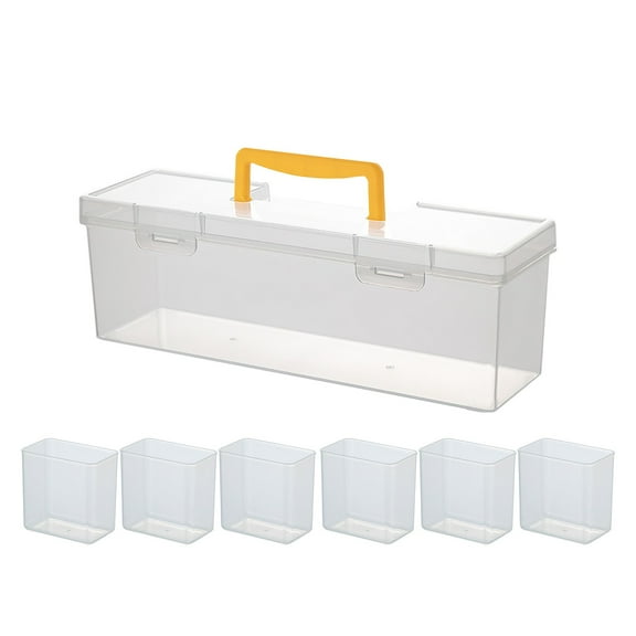 Yellow Spice Storage Container In Yellow Food Grade Plastic Sealed for Kitchen Cabinet Seasoning Herbs Size 13.58X3.70X4.72 Inches