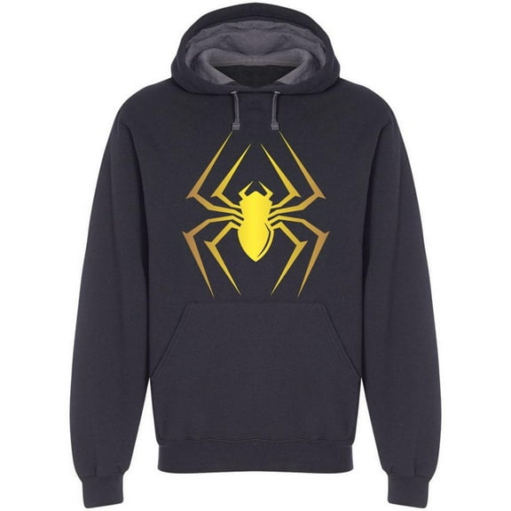 Yellow Spider Simple Design Hoodie Men -Image by Shutterstock, Male Medium