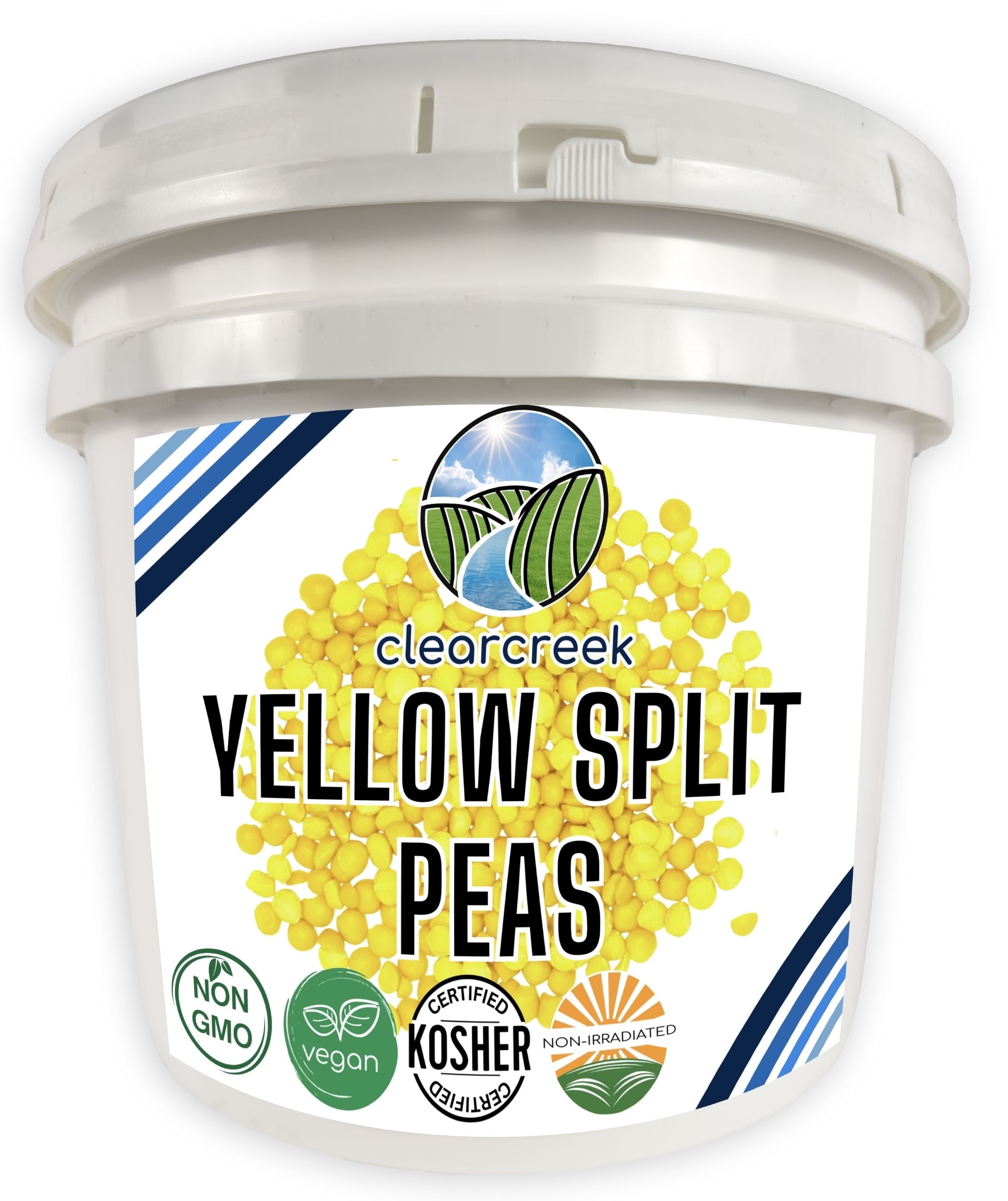 Certified Glyphosate Residue Free Yellow Split Peas | 25 lb Bucket | Non-GMO | Kosher | Vegan | Dried | Emergency Food | Non-Irradiated