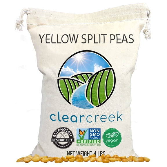 Certified Glyphosate Residue Free Yellow Split Peas | 4 lbs | Non-GMO | Kosher | Vegan | Dried | High in Fiber and Protein | Non-Irradiated
