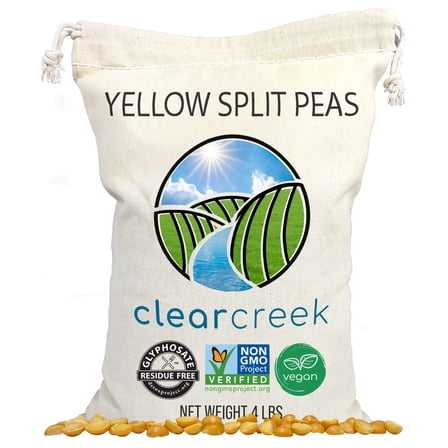 Certified Glyphosate Residue Free Yellow Split Peas | 4 lbs | Non-GMO | Kosher | Vegan | Dried | High in Fiber and Protein | Non-Irradiated