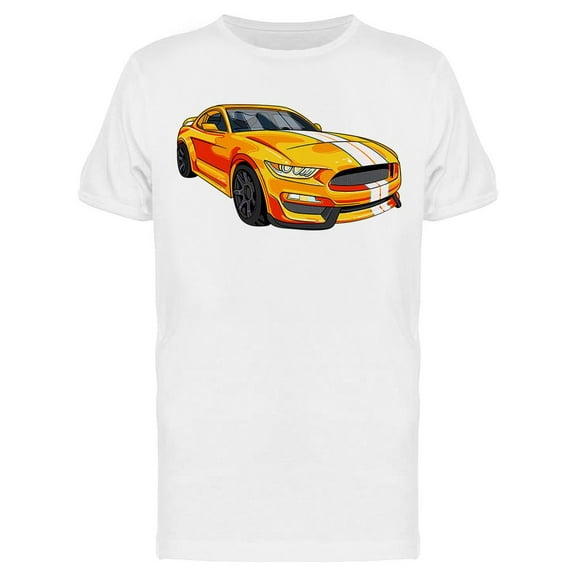Yellow Sport Car Design T-Shirt Men -Image by Shutterstock, Male Medium