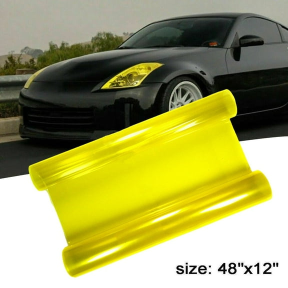Yellow Sporty Racing Vinyl Film Trim Wrap For Headlight DRL Fog Light 12x48”