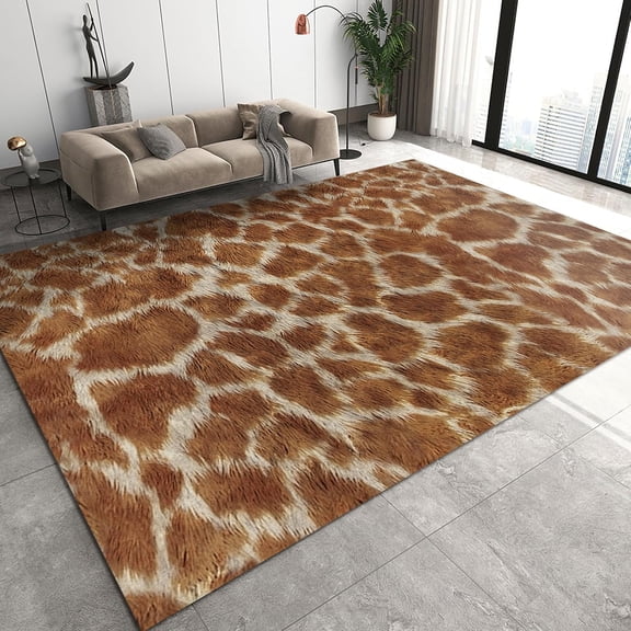 Yellow Spots Leopard Print Art Kid Area Rug, Simple Creative Classic Easy Clean Floor Mat, Soft Non-Skid Carpet Throw Rug for Kids Teen Girls Boys Bedroom Living Room Bathroom Classroom Office 2x3ft