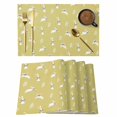 thumbnail image 1 of Yellow Spring Easter Placemats Set of 4, Cute Bunny Botanical Placemats for Dining Table, Place Mats for Kitchen Tabletop, Waterproof Wipeable Dining Table Mats Set, 1 of 9