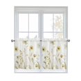 thumbnail image 1 of Yellow Spring Floral 2 Panel Kitchen Curtains for Small Windows, Summer Flowers Botanical Elegant Bathroom Tier Curtain, Short Window Treatment for Bedroom/Living Room 55"x36", 1 of 6