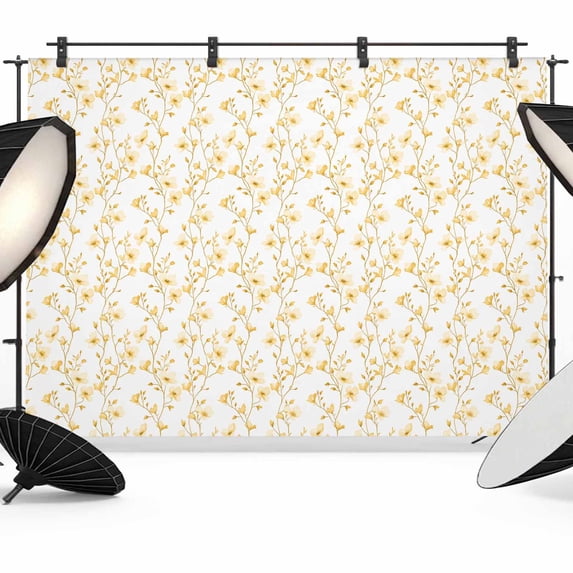 Spring Yellow Backdrop Yellow Spring Floral Backdrop for Photography,Fabric Photo Background ...