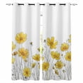 thumbnail image 1 of Yellow Spring Floral Blackout Curtains for Bedroom/Living Room, Thermal Insulated Kitchen Curtains, Summer Botanical Watercolor Daisy Grommet Darkening Window Treatment Drapes 52"x63"x2, 1 of 8
