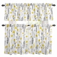 thumbnail image 1 of Yellow Spring Floral Kitchen Curtains Sets for Windows 36 Inch Length, Flowers Botanical Elegant Pastoral Rod Pocket Window Treatments Tier Curtains and Valances Set for Bedroom/Bathroom, 1 of 8