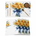 thumbnail image 1 of Yellow Spring Floral Placemats Set of 4 Blue Bow Knot Botanical Green Place Mats Indoor Wipeable Table Mats Washable Cloth Dining Table Placemats for Kitchen Holiday Party Home Decor 13x19 Inch, 1 of 9