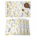 thumbnail image 1 of Yellow Spring Floral Placemats Set of 6, Flowers Botanical Elegant Pastoral Placemats for Dining Table, Place Mats for Kitchen Tabletop, Waterproof Wipeable Dining Table Mats Set, 1 of 9