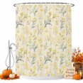 thumbnail image 1 of Yellow Spring Floral Shower Curtain Set - 48" x 72" Washable Bathtub Curtain with 12 Hooks, Green Botanical Wildflower Blossoms Waterproof Fabric Stall Shower Curtains for Bathroom/Bathtub Décor, 1 of 8