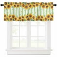 thumbnail image 1 of Yellow Spring Sunflowers Valances for Windows Farmhouse Kitchen Curtains Valances Rod Pocket Valance Curtains for Kitchen Windows Light Green Striped Country Window Valances for Bathroom 42"x18", 1 of 6