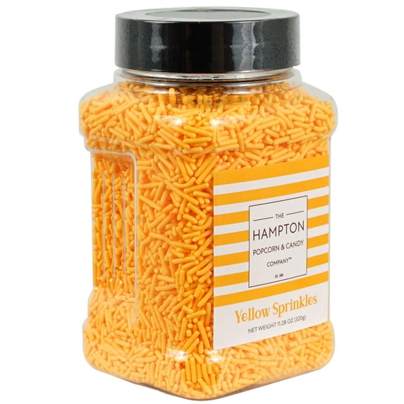 Yellow Sprinkles Jimmies 11.28 oz, Yellow Sprinkles For Cake Decorating, Cake Sprinkles, Sprinkles For Baking, Ice Cream & More, The Hampton Candy Company