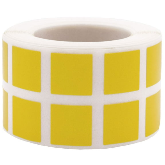 Yellow Square Stickers | 0.5" Inch Square | 1000 Pack