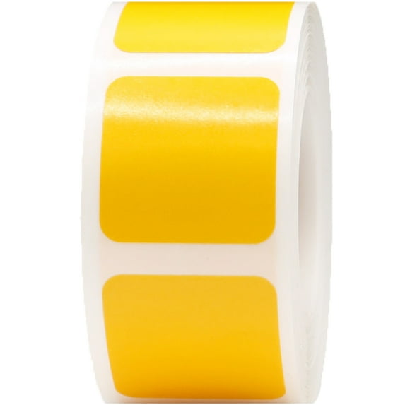 Yellow Square Stickers | 1" Inch Square | 500 Pack