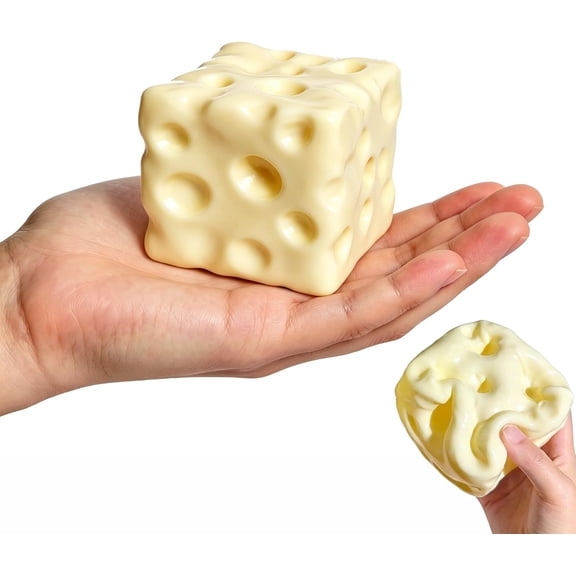 Yellow Squeeze Cheese Squishy - Squeeze Luck Cheese Squishy Skin Soft , Soft Novelty Slow Rising Sensory Cheese Stress & Anxiety Relief Fidget Toys (Yellow, S (5cm))