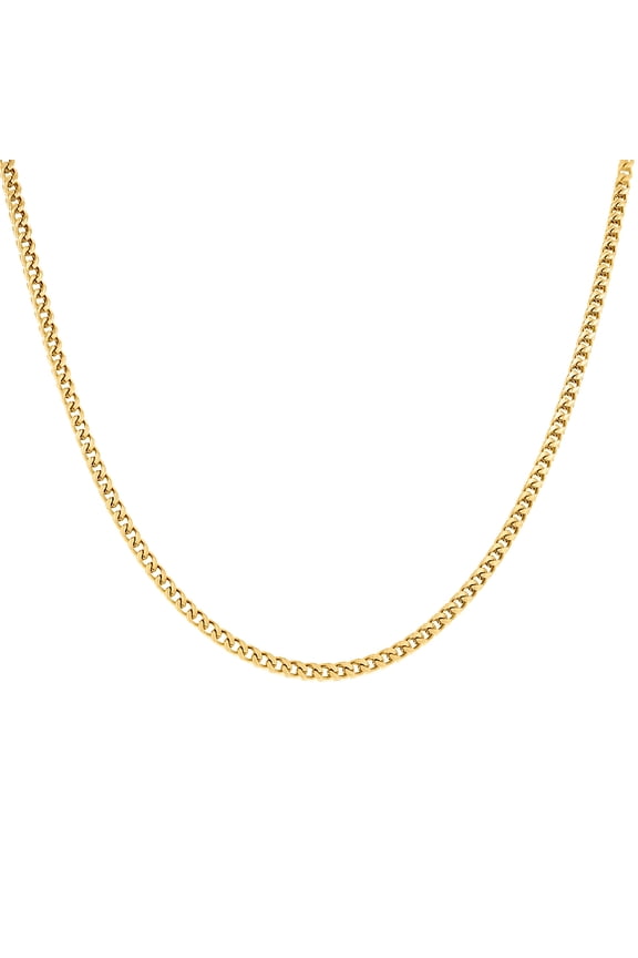 Yellow Stainless Steel Unisex 3mm 26 Inch Franco Fashion Chain Necklace Chain Necklace for Women and Men