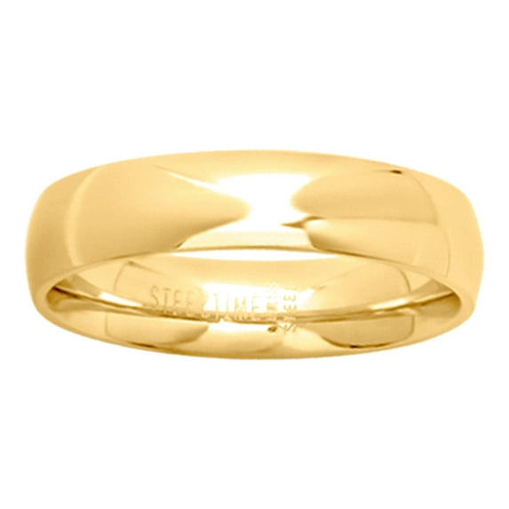 Yellow Stainless Steel Unisex Dome Plain Wedding Anniversary 6mm Size 12 Comfort-fit Fashion Band Ri Anniversary Ring fo