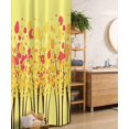 thumbnail image 1 of Yellow Stall Shower Curtain, Colorful Autumn Fall Forest with Dotted Flowers Seasonal Texture Home Print, Fabric Bathroom Decor Set with Hooks, 36" W x 72" L, Yellow Orange, 1 of 3