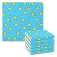 thumbnail image 1 of Yellow Star Pattern Dish Towels 6 Pack Kitchen Cleaning Dish Cloths Absorbent Reuseable Cleaning Cloths 11'' x 11'', 1 of 9