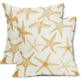 thumbnail image 1 of Yellow Starfish Pillow Covers 20X20 Inch Set of 2 Beach Ocean Coastal Decorative Square Pillow Cases Summer Nautical Cotton Linen Cushion Case Home Decor for Sofa Couch Bedroom Outdoor, 1 of 6