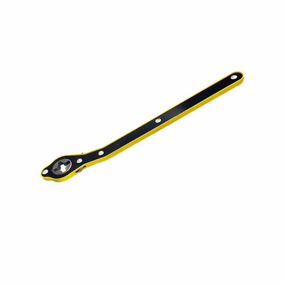 Yellow Steel Labor-saving Ratchet Wrench with Optimized Gears and Crank Rods, 34cm Length, Efficient Bolt and Nut Removal Tool