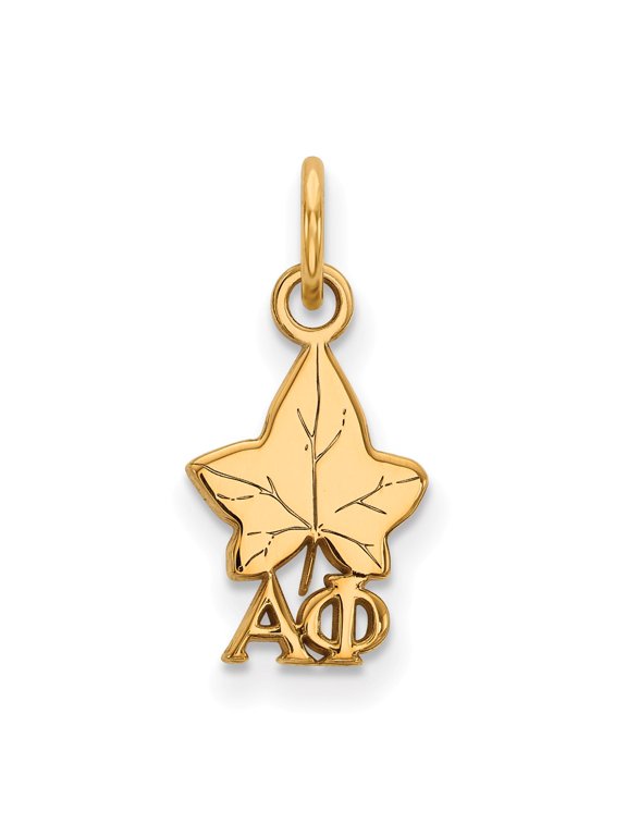 Yellow Sterling Silver Charm Pendant Greek Alpha Phi 18 mm 9
