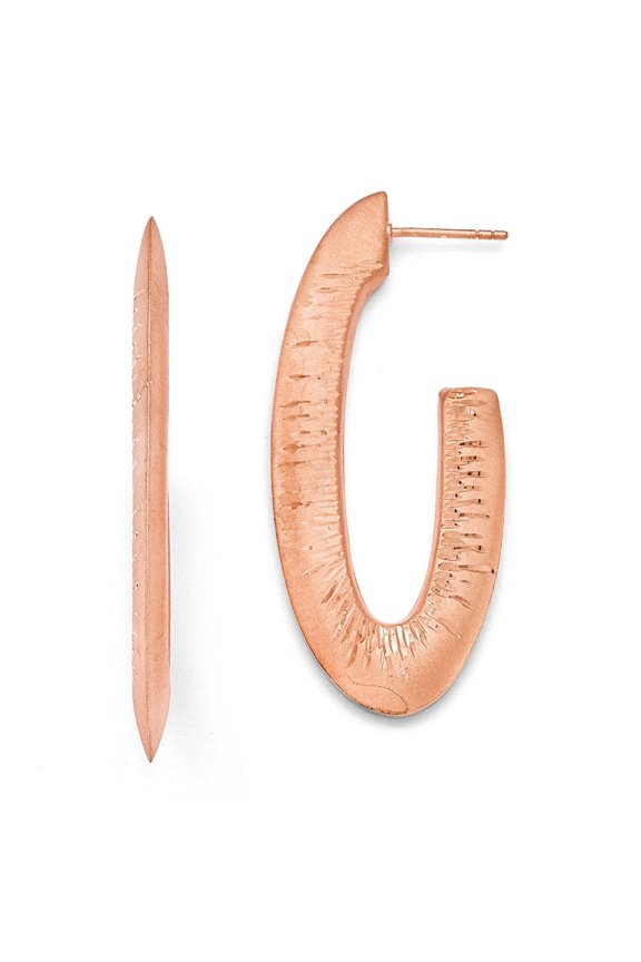 Yellow Sterling Silver Earring J-Hoop Women'S 53 mm 24