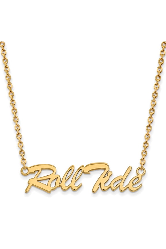 Yellow Sterling Silver necklace Cable Alabama NCAA University of 18 in 38 mm 2