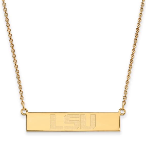 Yellow Sterling Silver necklace Cable Louisiana NCAA State University 18 in