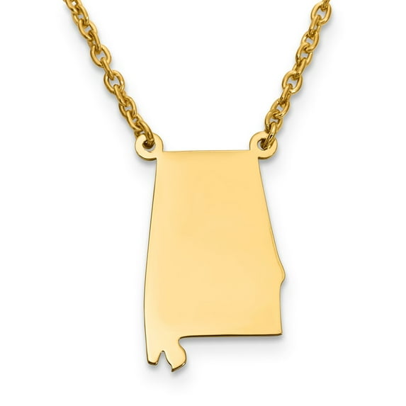 Yellow Sterling Silver necklace with pendant Personalized Alabama