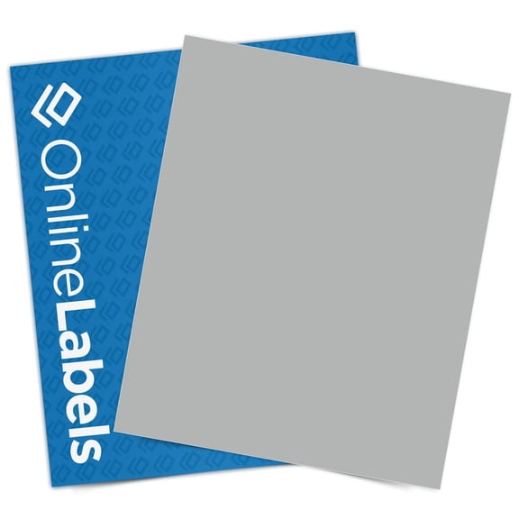Yellow Sticker Paper, 8.5 x 11 Full Sheet Label, 100 Sheet Pack, Inkjet or Laser Printer, Online Labels (Color: Gray)